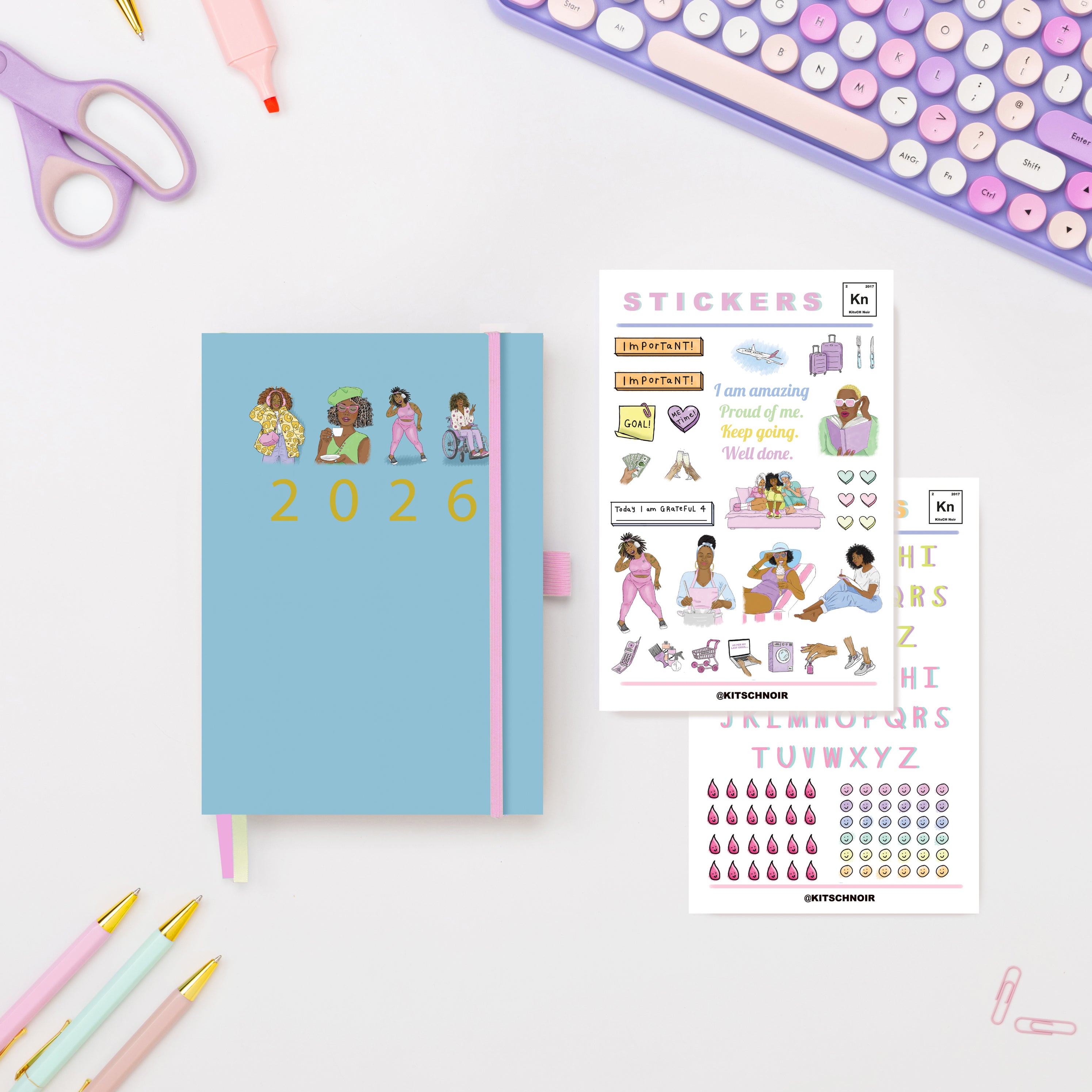 2026 Affirmations Diary & A4 Calendar Bundle | Black girl stationery ...