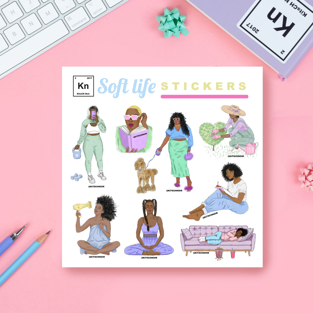 Inlet Life Sticker Black Women Stickers | soft life stickers – KitsCH Noir